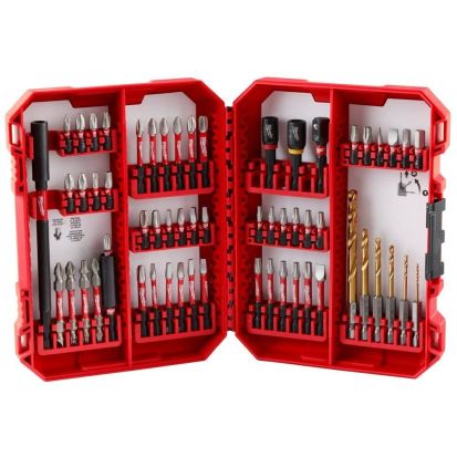 Milwaukee 48-32-4097 SHOCKWAVE 60-Piece Bit Set, Hex Point, Alloy Steel